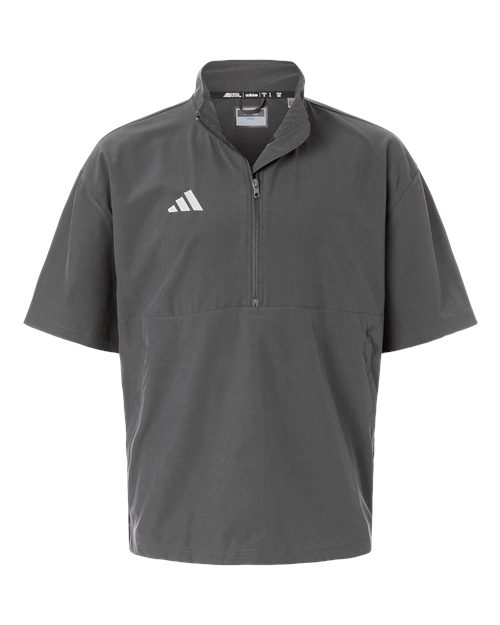 Men's Short Sleeve Quarter-Zip Pullover - Team Grey Four/ White