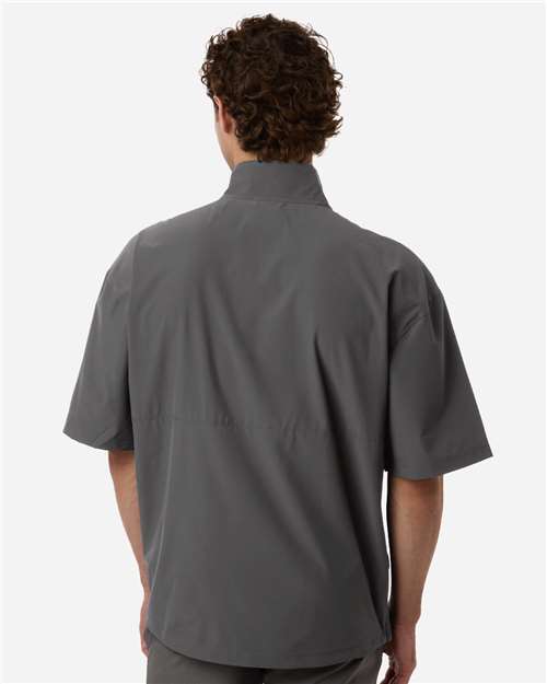 Men's Short Sleeve Quarter-Zip Pullover - Team Grey Four/ White