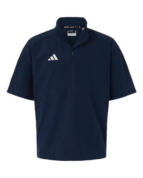 Men's Short Sleeve Quarter-Zip Pullover - Team Navy Blue/ White