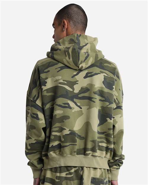 Unisex Garment-Dyed Cropped Full-Zip Hooded Sweatshirt - Camo