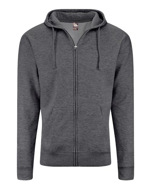 Unisex BTB Fleece Hooded Full-Zip Sweatshirt - Charcoal Heather