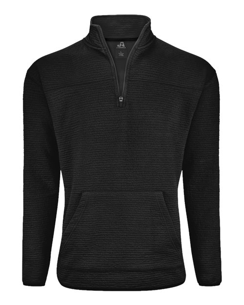 Unisex Pebble Fleece Quarter-Zip Pullover - Black