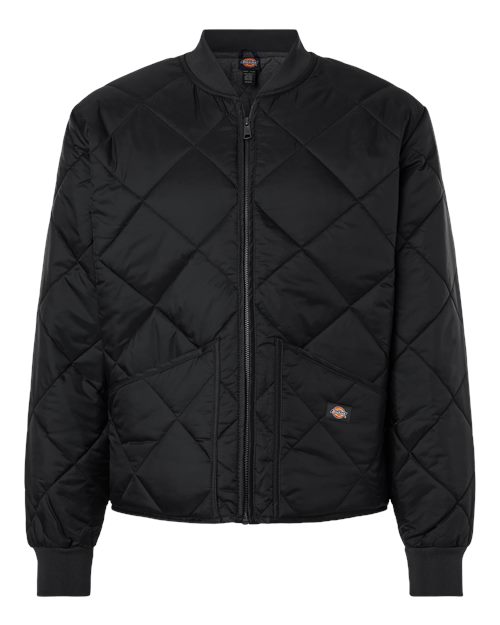 Men's Diamond Quilted Jacket - Black