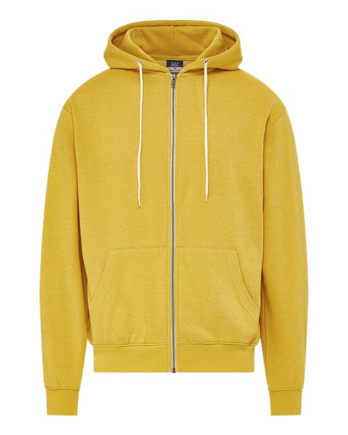 Unisex Retro Heather Full-Zip Hooded Sweatshirt - Ginger