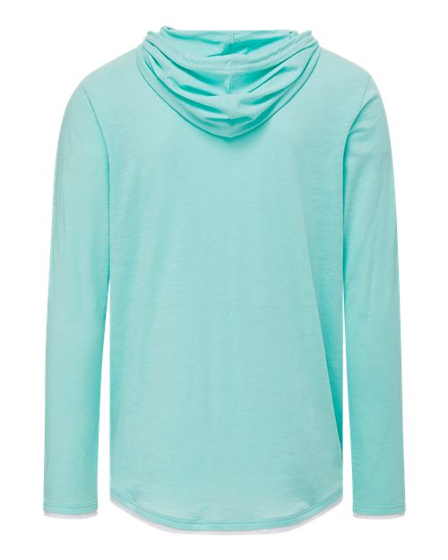 Unisex Miles Slub Hooded Long Sleeve T-Shirt - Oasis