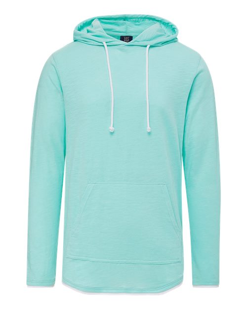 Unisex Miles Slub Hooded Long Sleeve T-Shirt - Oasis