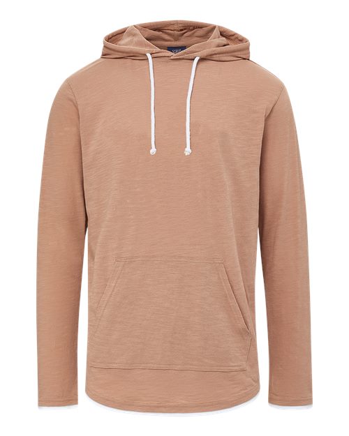Unisex Miles Slub Hooded Long Sleeve T-Shirt - Praline