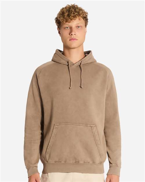 Unisex Vintage Raglan Hooded Sweatshirt - Vintage Coffee