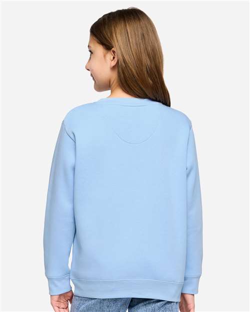 Youth Elevated Fleece Crewneck Sweatshirt - Light Blue