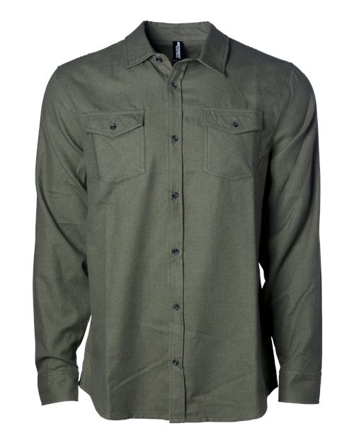 Unisex Flannel Shirt - Army Heather