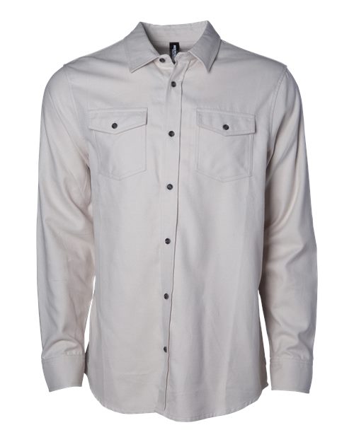 Unisex Flannel Shirt - Ivory Heather
