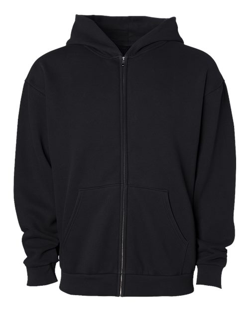Unisex Mainstreet Heavyweight Full-Zip Hooded Sweatshirt - Black