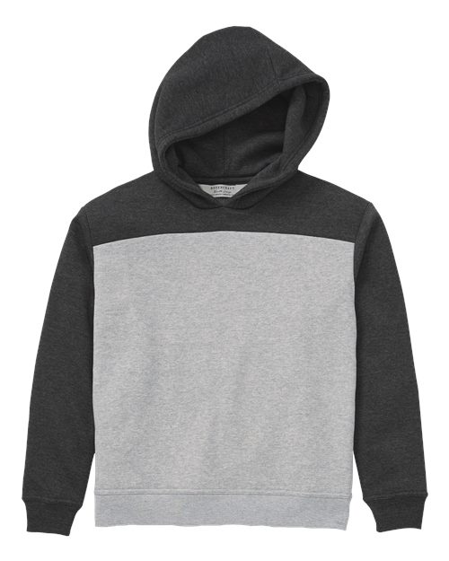 Youth Colorblocked Hooded Sweatshirt - Charcoal Heather/ Oxford