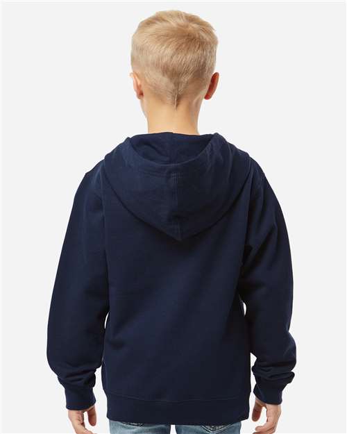 Youth Midweight Full-Zip Hooded Sweatshirt - Classic Navy