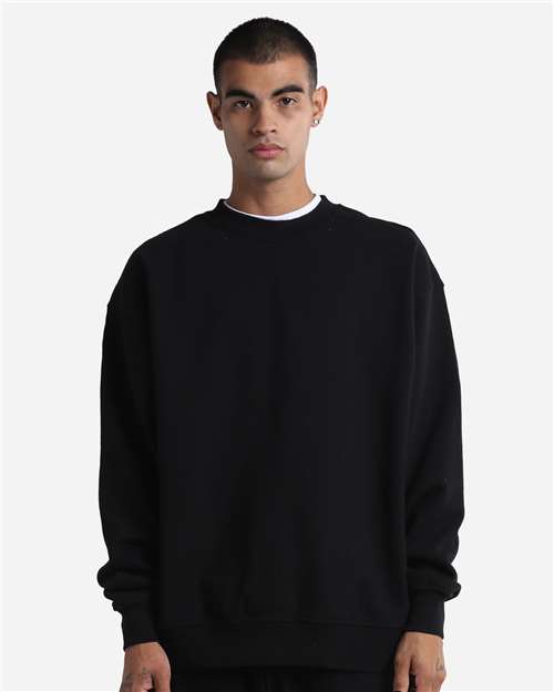 Unisex Max Heavy Fleece Garment-Dyed Crewneck Sweatshirt - Black