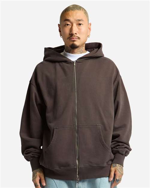 Unisex Max Heavy Fleece Garment-Dyed Full-Zip Hooded Sweatshirt - Shadow