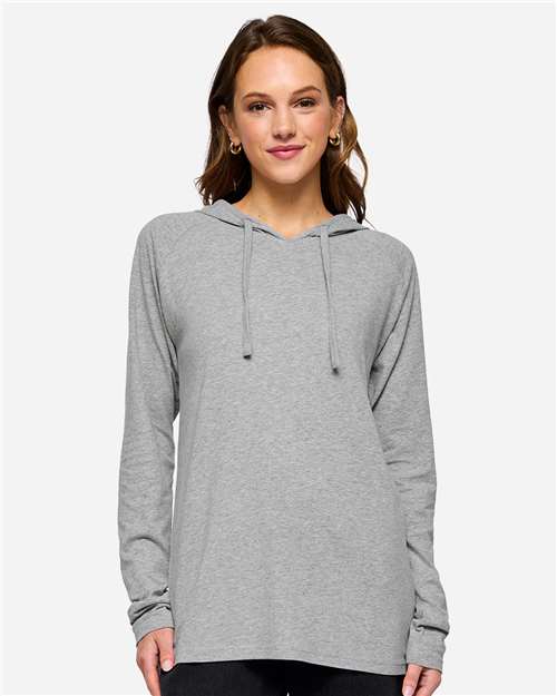 Men's Fine Jersey Hooded Long Sleeve Raglan T-Shirt - Heather