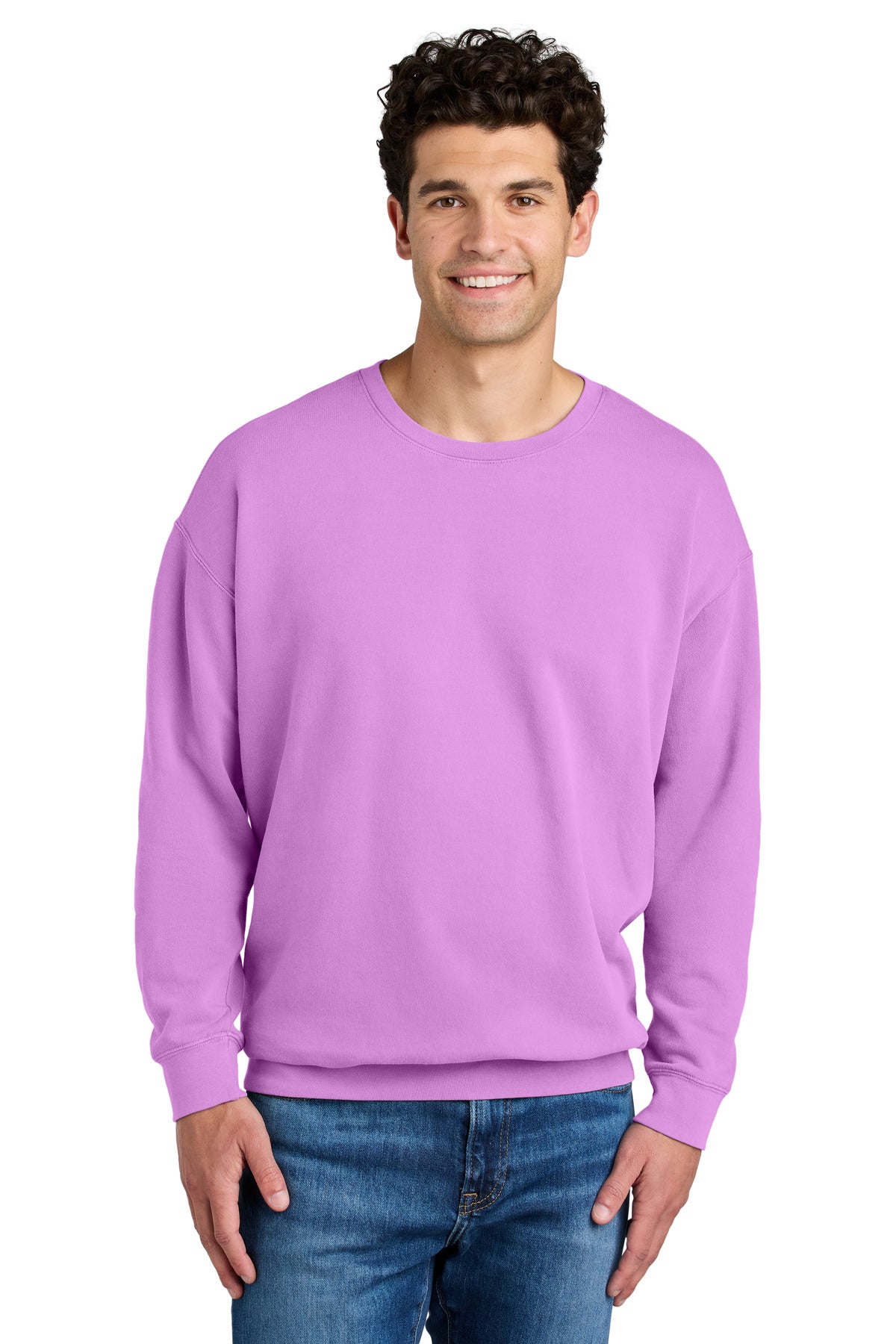 Comfort Colors Lightweight Crewneck Sweatshirt - Neon Violet