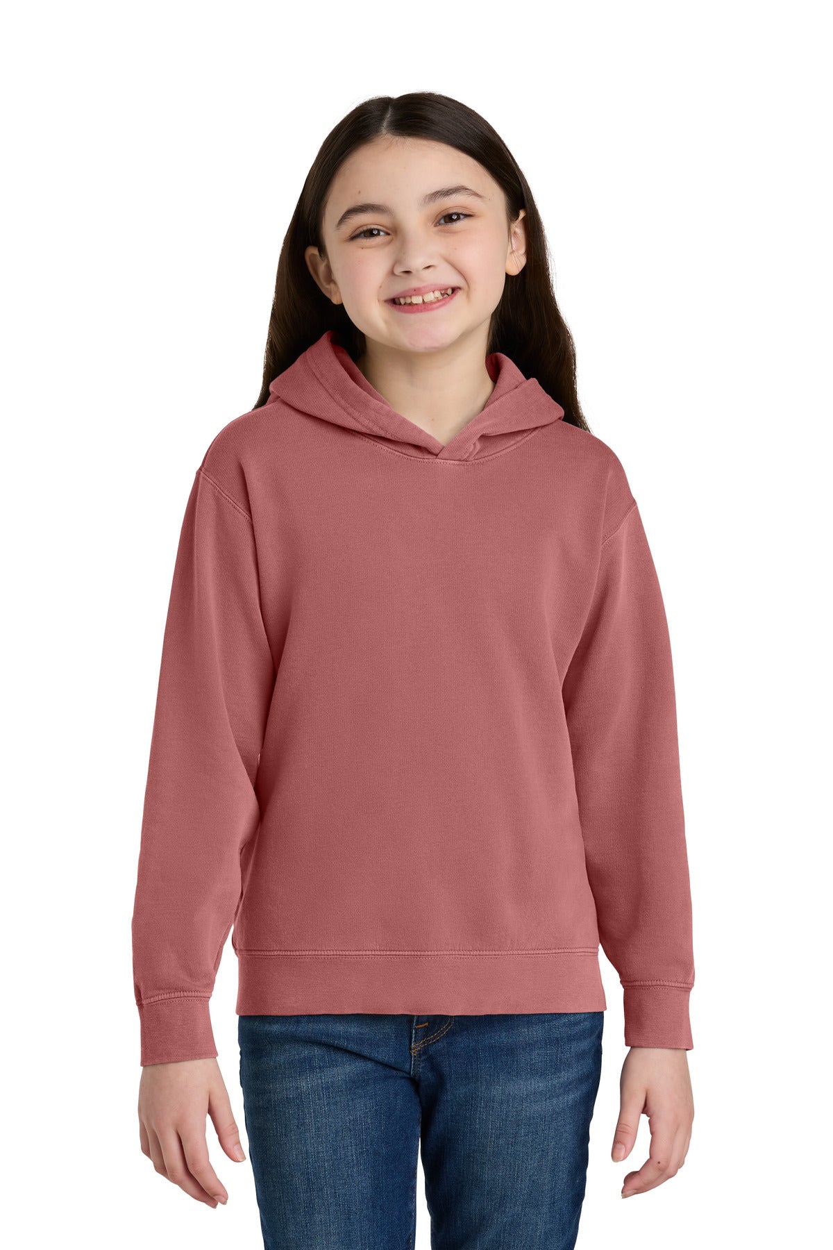 Comfort Colors Youth Lightweight Hooded Sweatshirt - Crimson