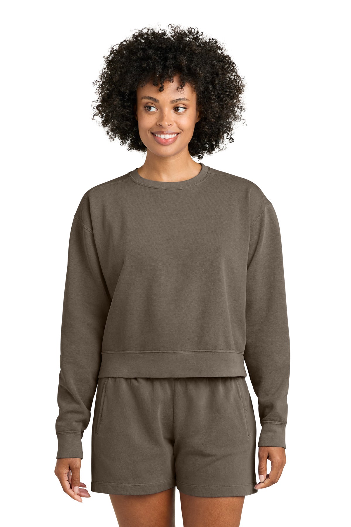 Comfort Colors Women's Mid-Length Crewneck Sweatshirt - Espresso