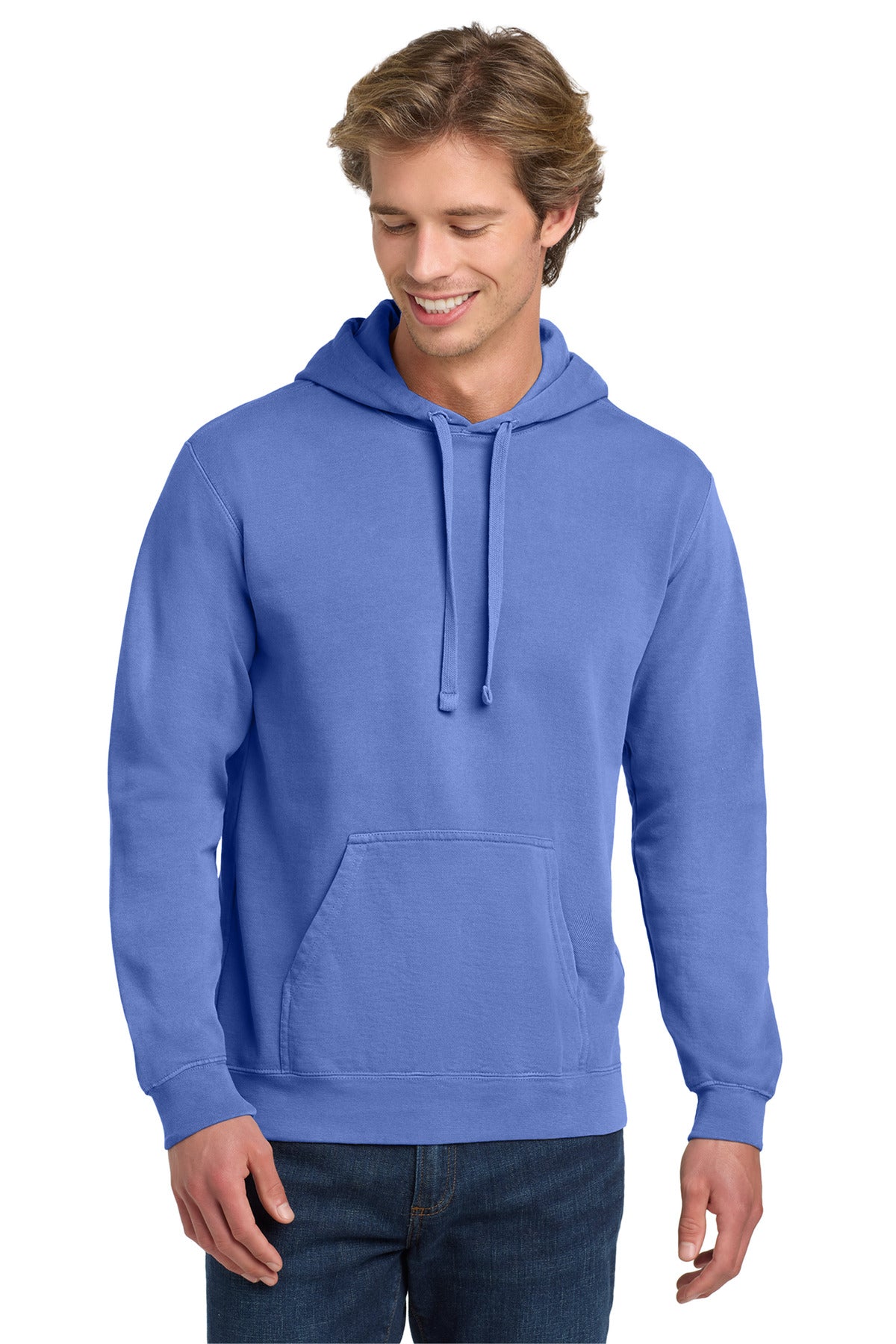 COMFORT COLORS  Ring Spun Hooded Sweatshirt - Flo Blue