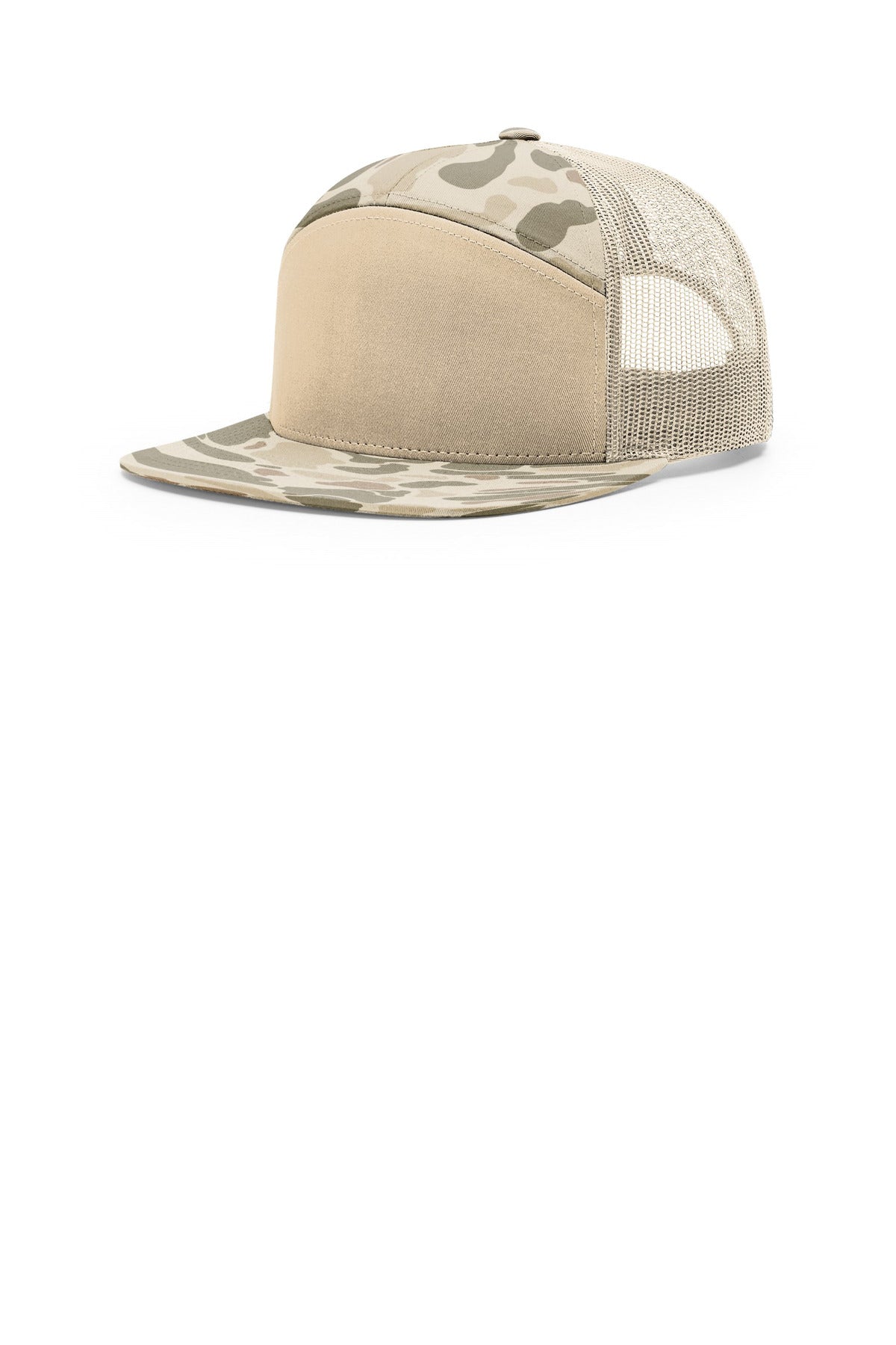 Richardson Printed 7-Panel Trucker - Harvest Duck Camo/ Sandstone