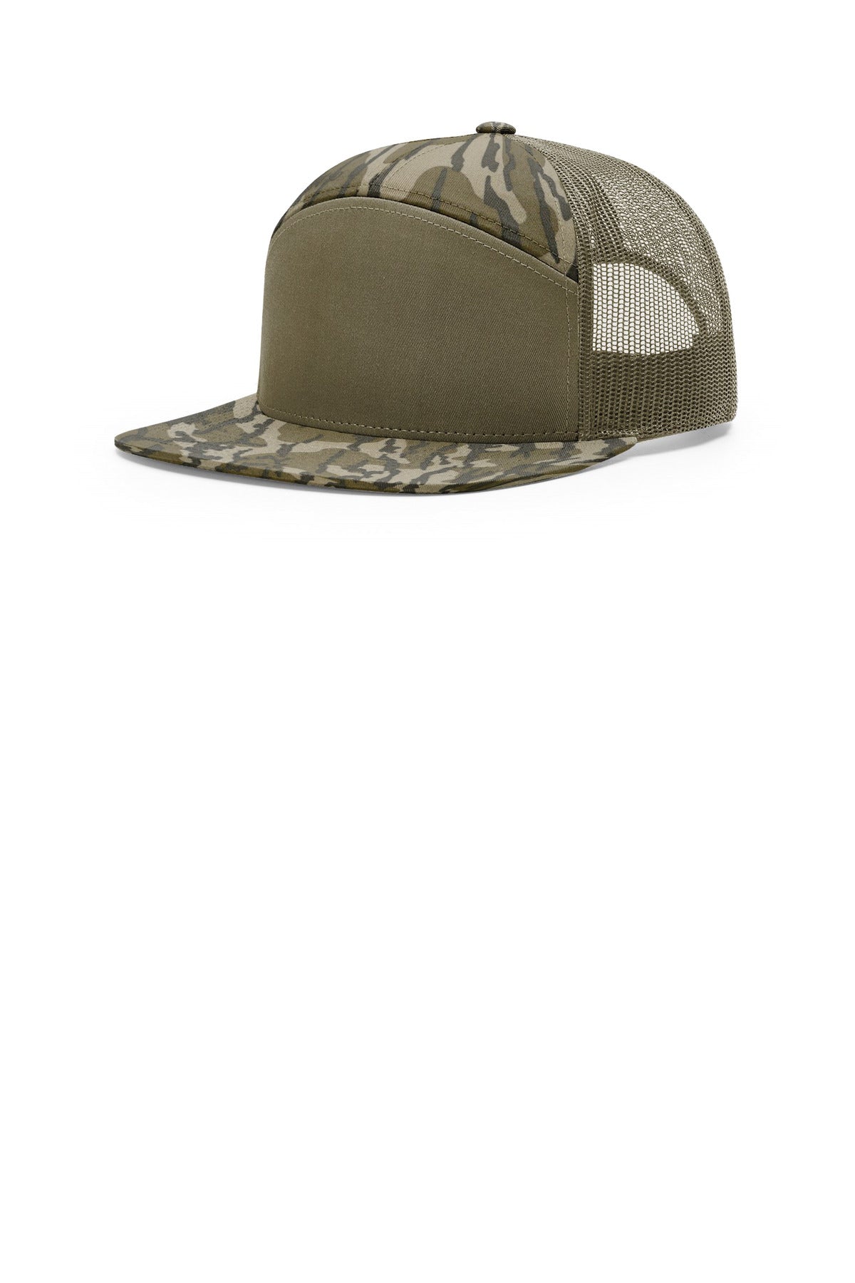 Richardson Printed 7-Panel Trucker - Mossy Oak Bottomland/ Loden
