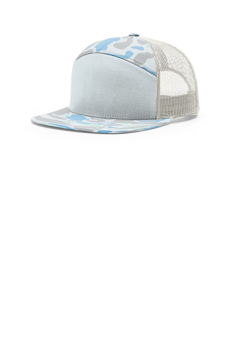 Richardson Printed 7-Panel Trucker - Saltwater Duck Camo/ Ice Grey