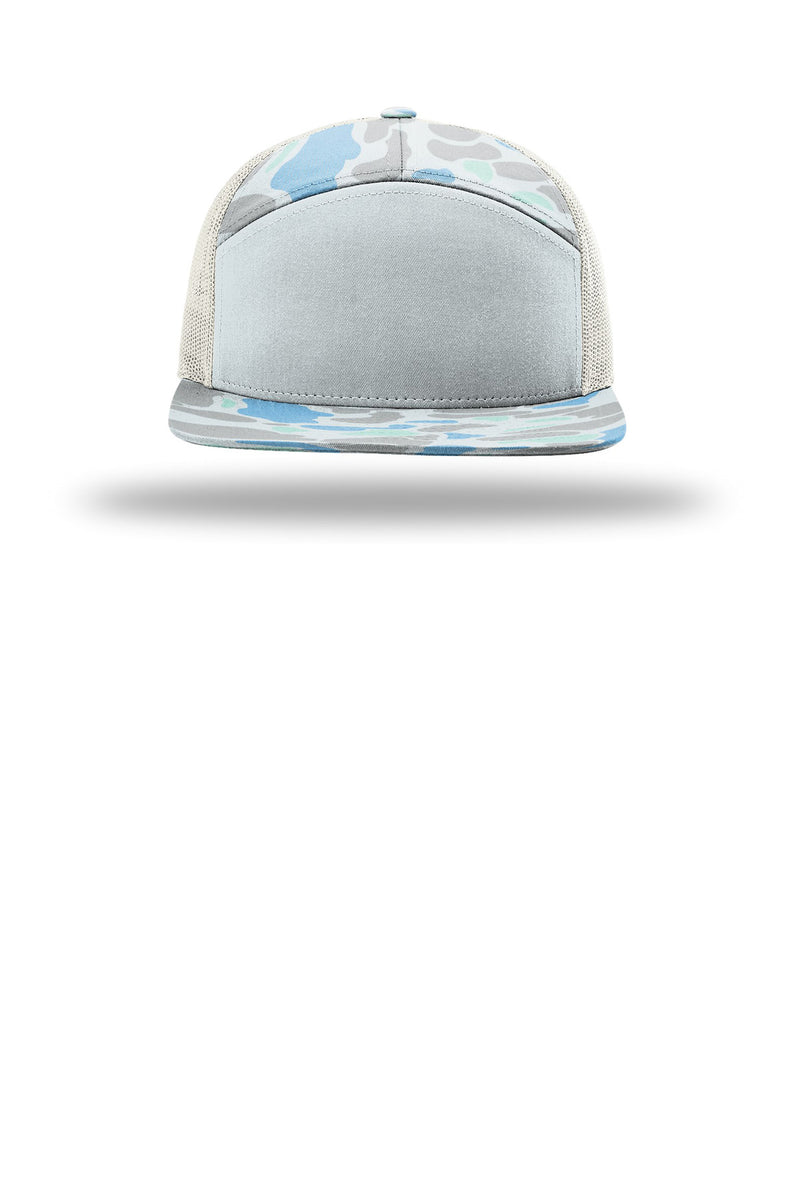 Richardson Printed 7-Panel Trucker - Saltwater Duck Camo/ Ice Grey
