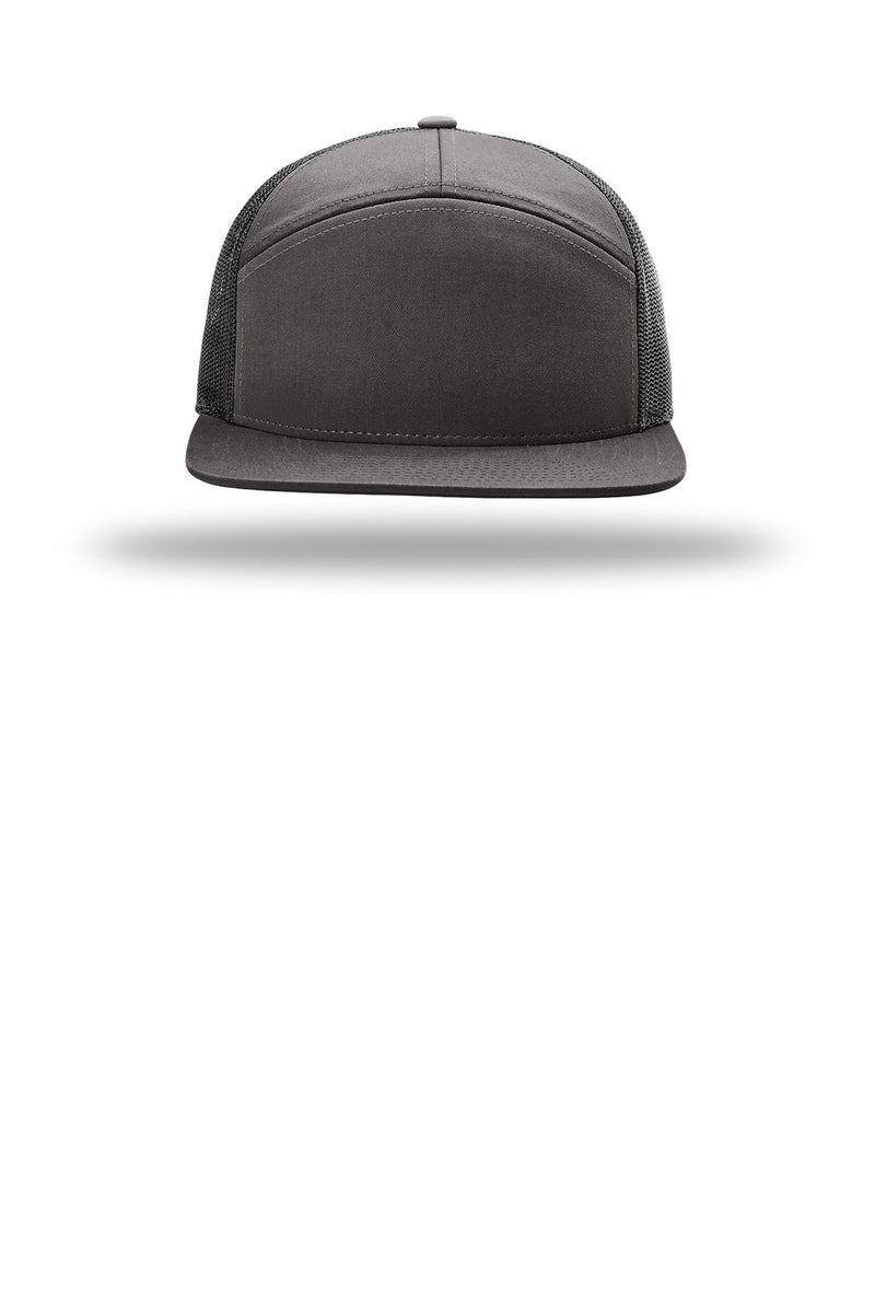 Richardson 7-Panel Trucker - Charcoal/ Black