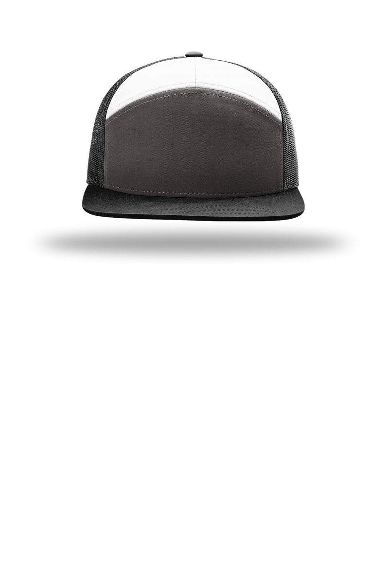 Richardson 7-Panel Trucker - Charcoal/ Black/ White