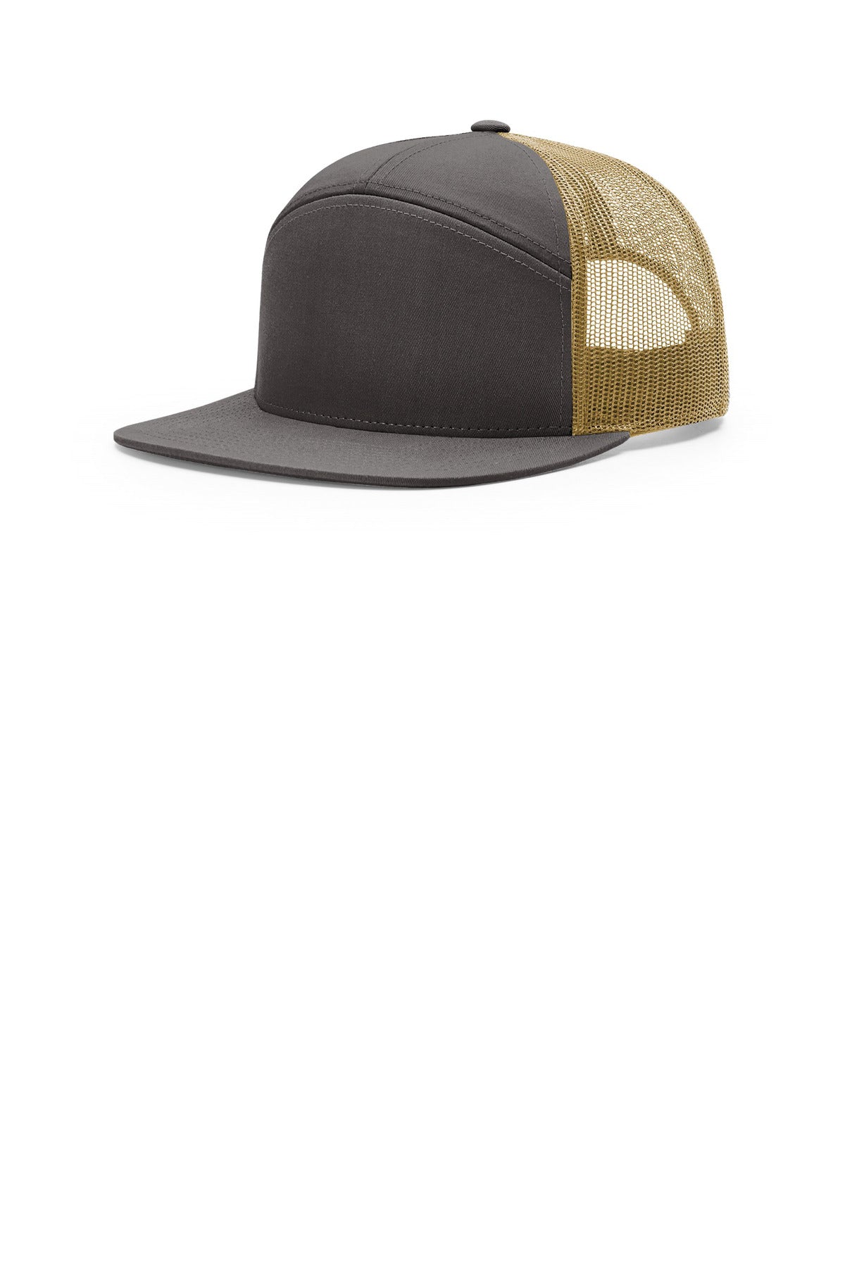 Richardson 7-Panel Trucker - Charcoal/ Old Gold