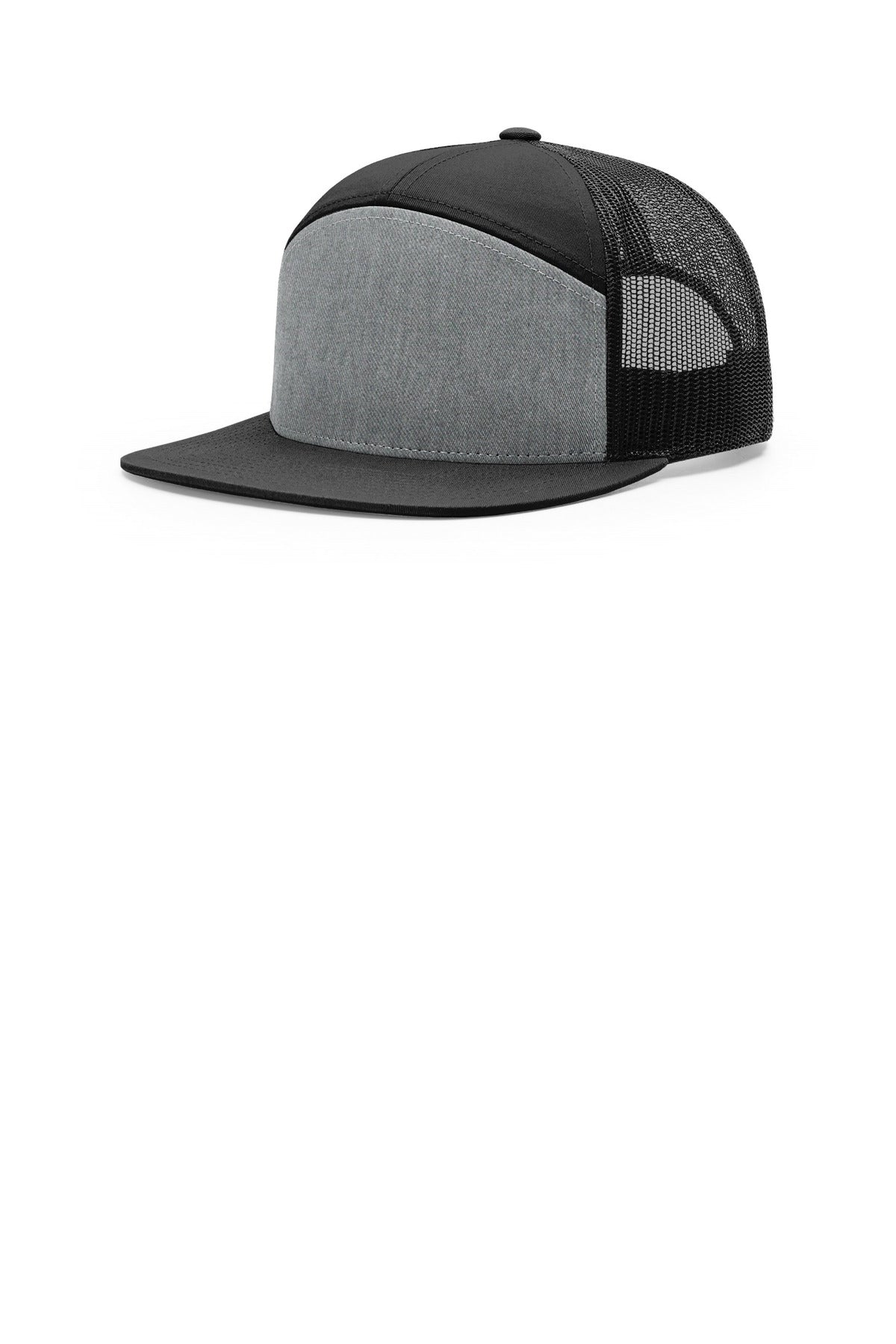 Richardson 7-Panel Trucker - Heather Grey/ Black/ Black