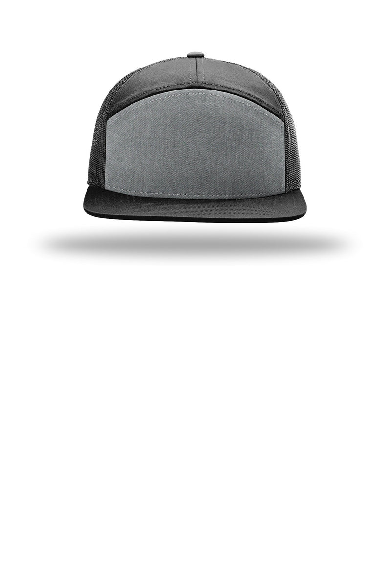 Richardson 7-Panel Trucker - Heather Grey/ Black/ Black