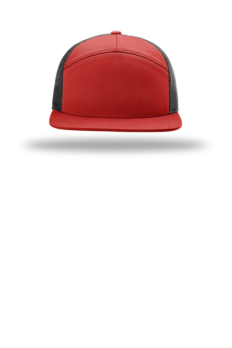 Richardson 7-Panel Trucker - Red/ Black