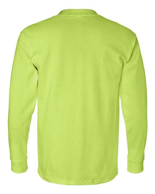 Unisex USA-Made Long Sleeve Pocket T-Shirt - Lime Green