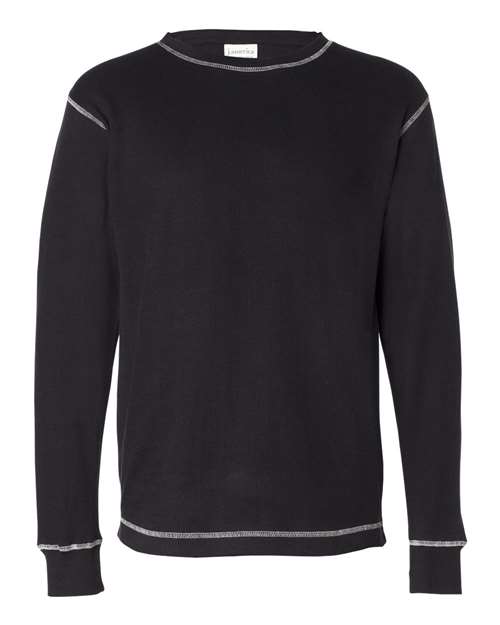 Men's Vintage Thermal Long Sleeve T-Shirt - Black/ Vintage White