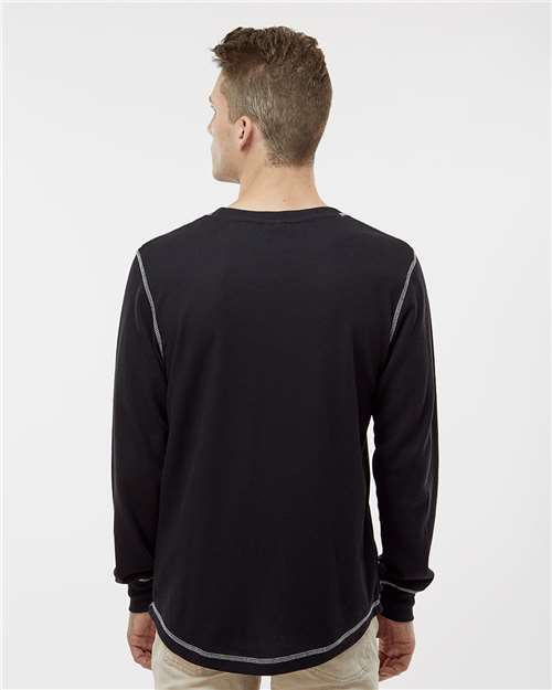 Men's Vintage Thermal Long Sleeve T-Shirt - Black/ Vintage White