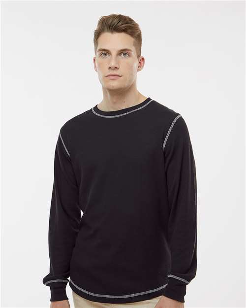 Men's Vintage Thermal Long Sleeve T-Shirt - Black/ Vintage White