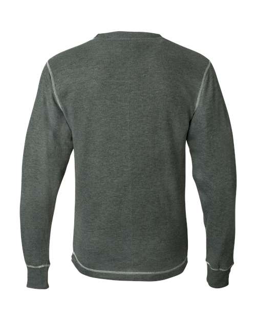 Men's Vintage Thermal Long Sleeve T-Shirt - Charcoal Heather/ Vintage White