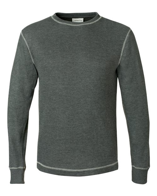 Men's Vintage Thermal Long Sleeve T-Shirt - Charcoal Heather/ Vintage White