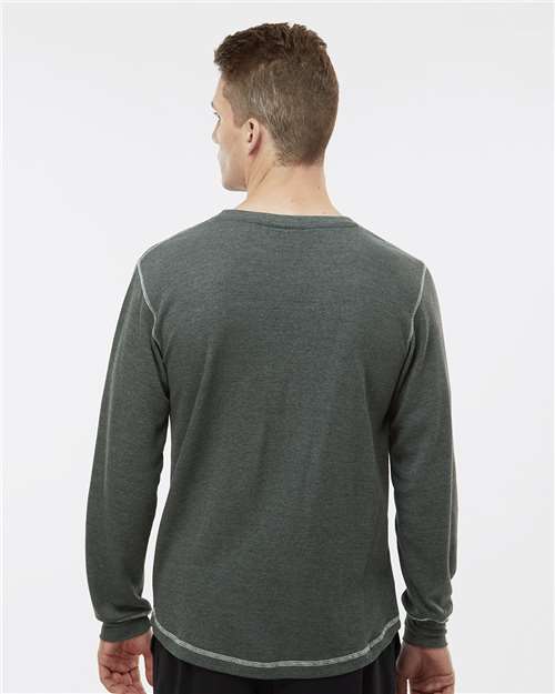 Men's Vintage Thermal Long Sleeve T-Shirt - Charcoal Heather/ Vintage White