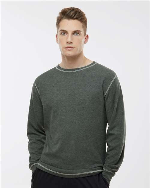 Men's Vintage Thermal Long Sleeve T-Shirt - Charcoal Heather/ Vintage White