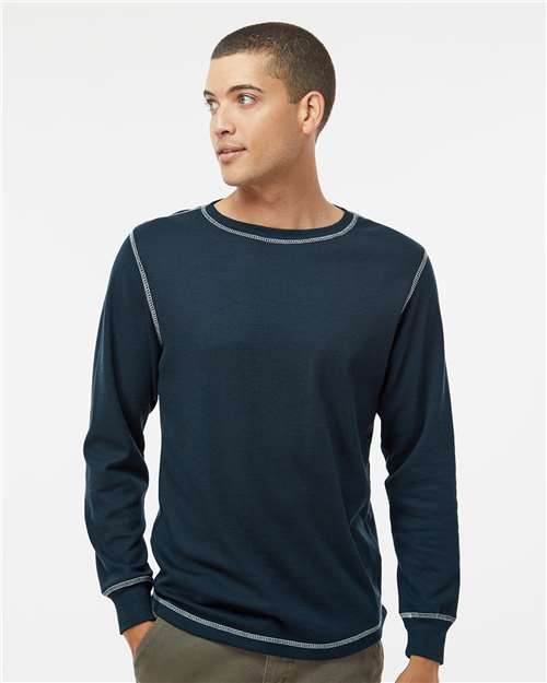 Men's Vintage Thermal Long Sleeve T-Shirt - Vintage Navy/ Vintage White