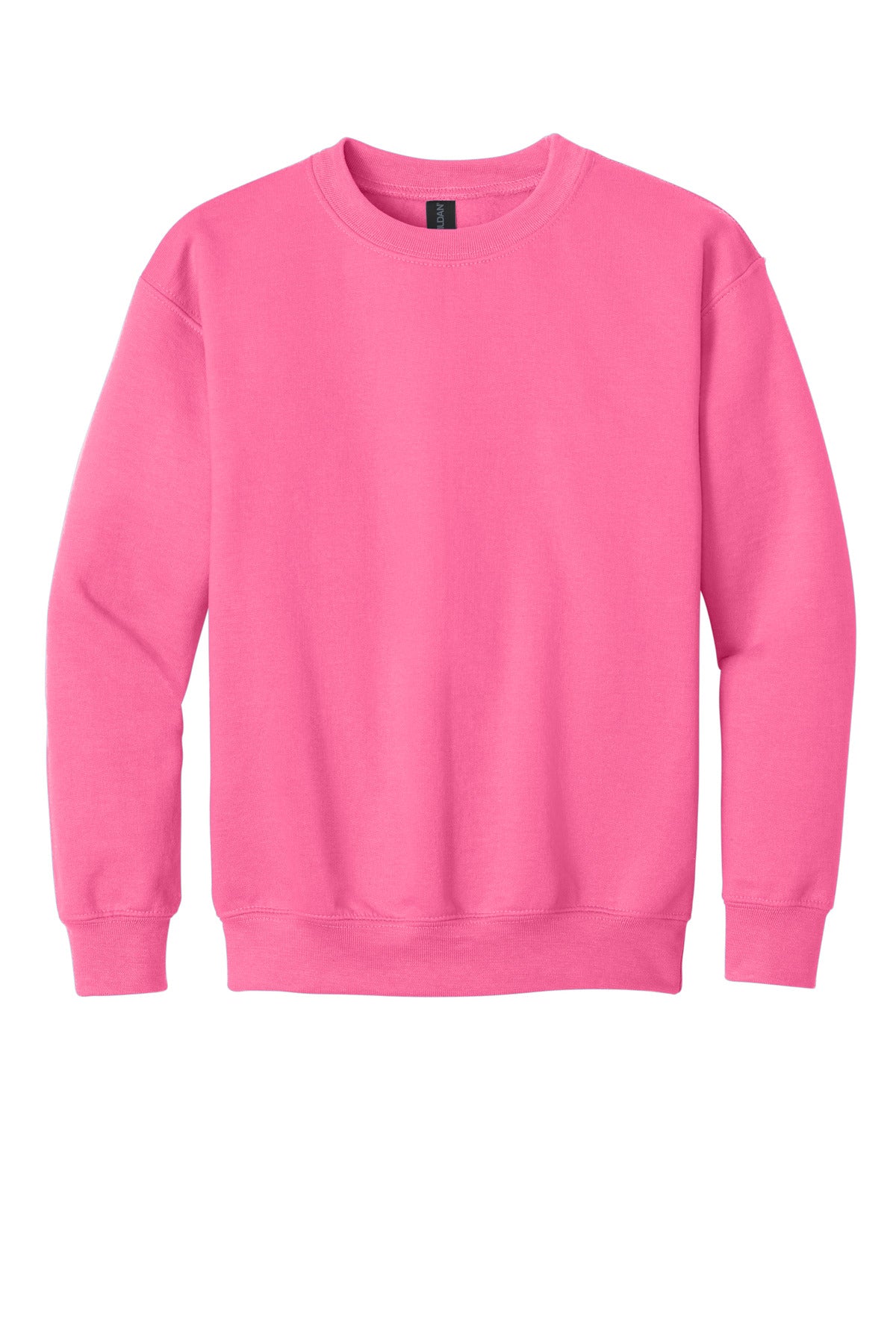 Gildan Youth Heavy Blend Crewneck Sweatshirt - Safety Pink