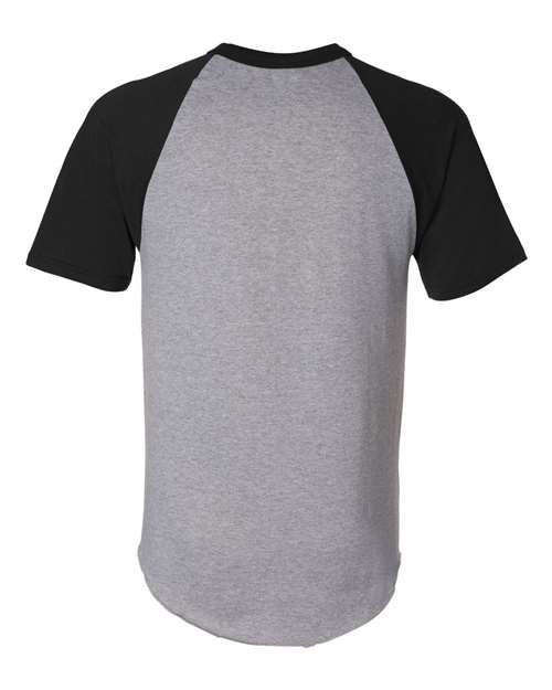 Unisex Raglan Baseball Jersey - Athletic Heather/ Black