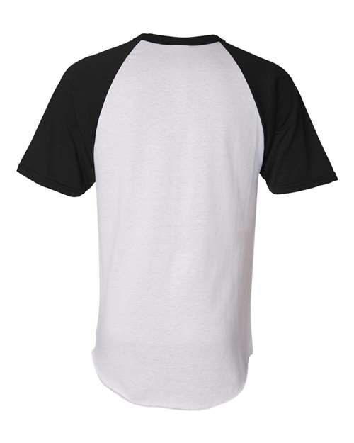 Unisex Raglan Baseball Jersey - White/ Black