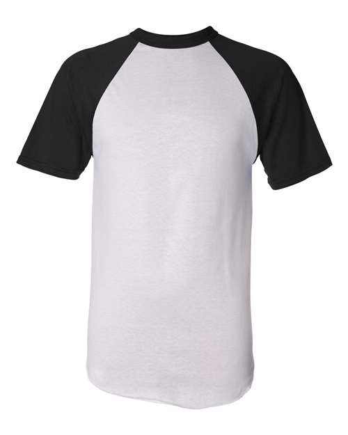 Unisex Raglan Baseball Jersey - White/ Black
