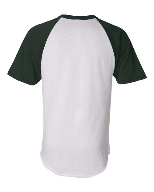 Unisex Raglan Baseball Jersey - White/ Dark Green
