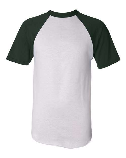 Unisex Raglan Baseball Jersey - White/ Dark Green